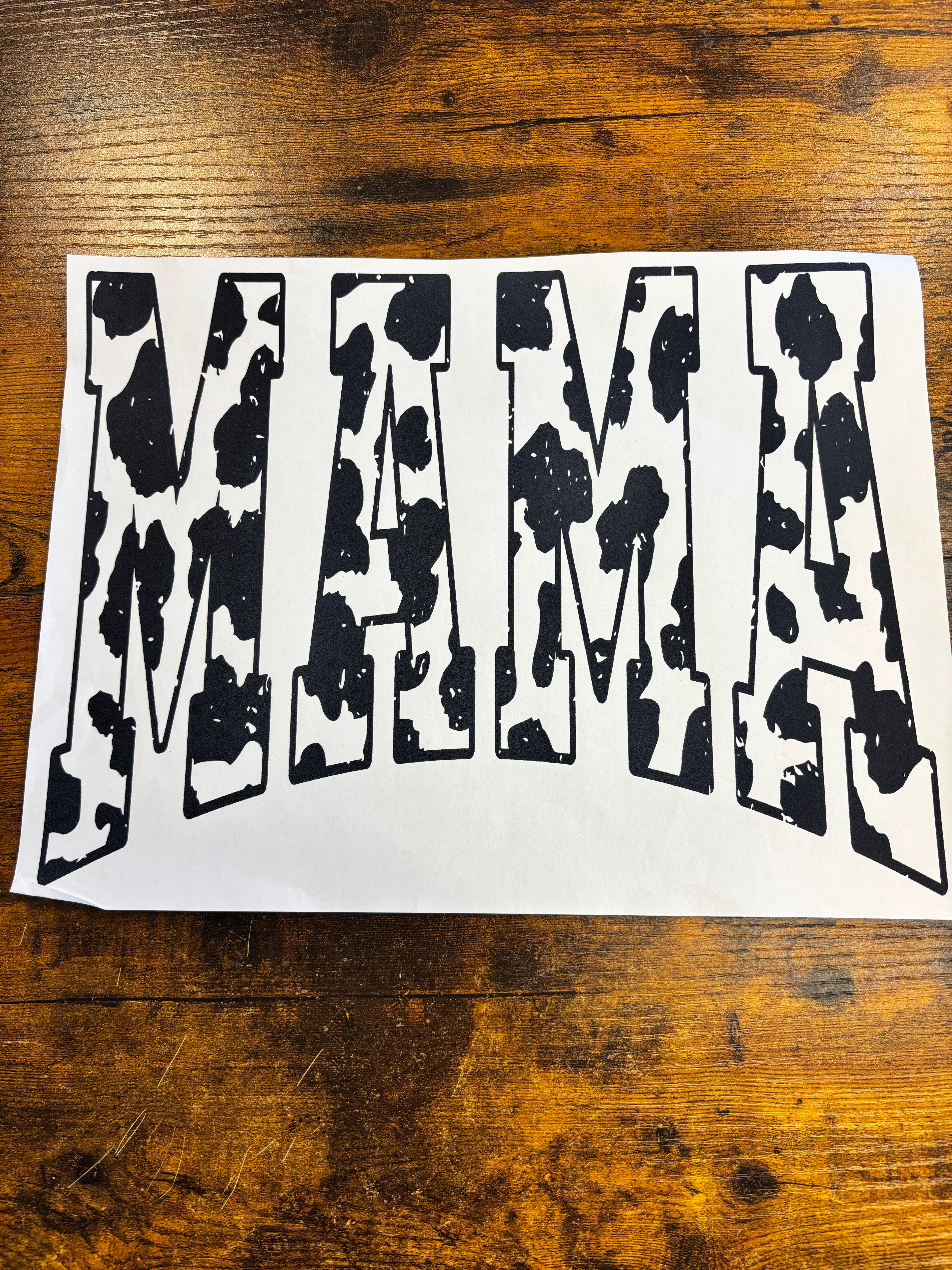 Cow print mama