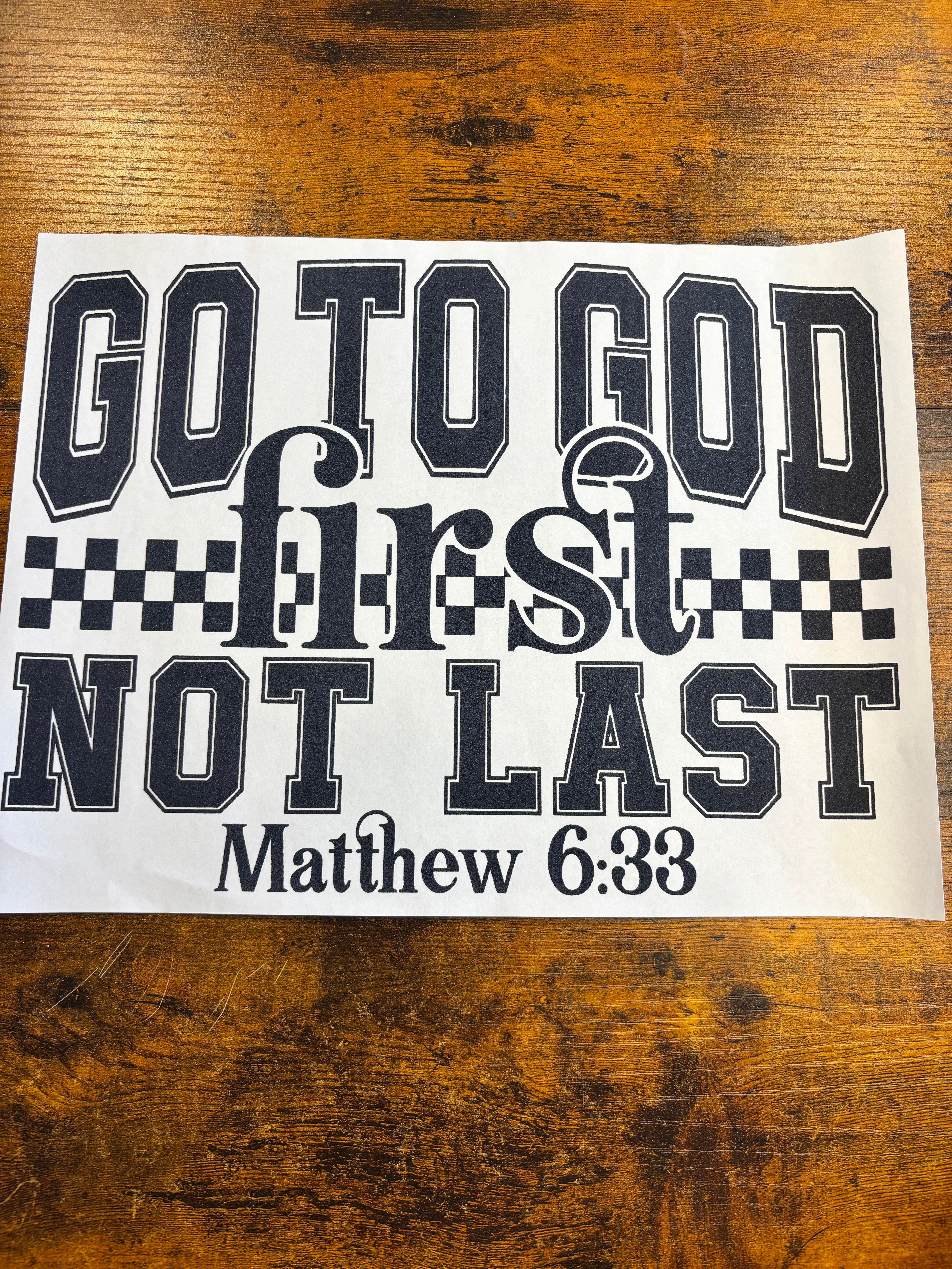 Go to God first